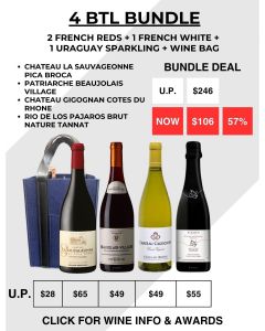 4 Btl Bun - Ch La Sauvageonne Pica Broca + Patriarche Beaujolais Village + Ch Gigognan Cotes Du Rhone + Brut Nature Tannat
