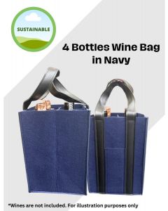 4 Bottles Wine Bag in Navy