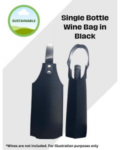 Single Bottle Wine Bag in Black