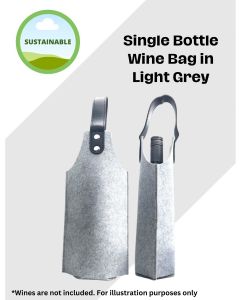 Single Bottle Wine Bag in Light Grey